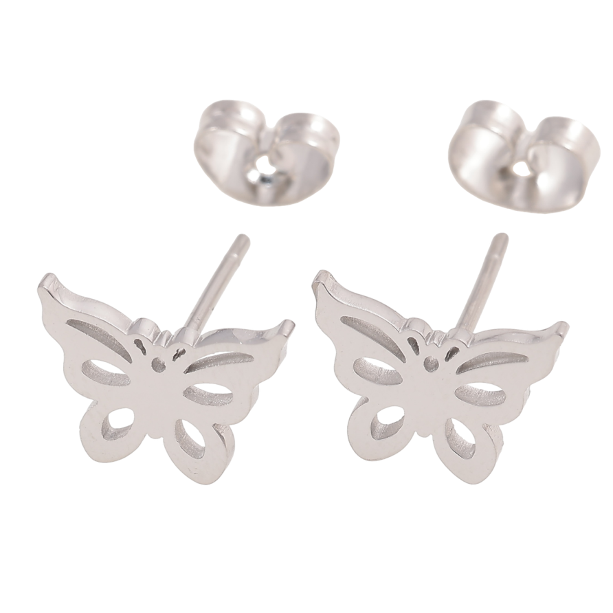 Серьги Xuping TTM Stainless Steel цвет Родий пусеты Бабочки фото №1 Серьги Xuping TTM Stainless Steel цвет Родий пусеты Бабочки фото №1
