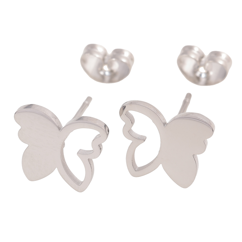 Сережки Xuping TTM Stainless Steel колір Родій пусети «Метелики» фото №2 Сережки Xuping TTM Stainless Steel колір Родій пусети «Метелики» фото №2