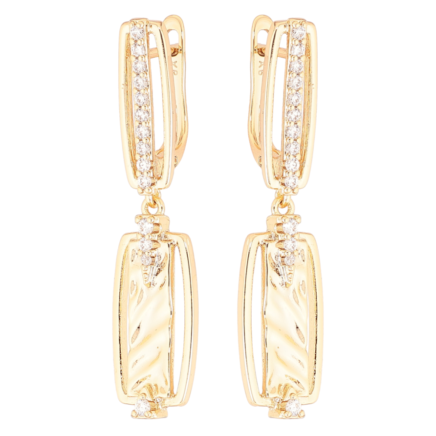 Серьги Xuping Позолота 18K английский замок Декоративные подвески с цирконием фото №1 Серьги Xuping Позолота 18K английский замок Декоративные подвески с цирконием фото №1
