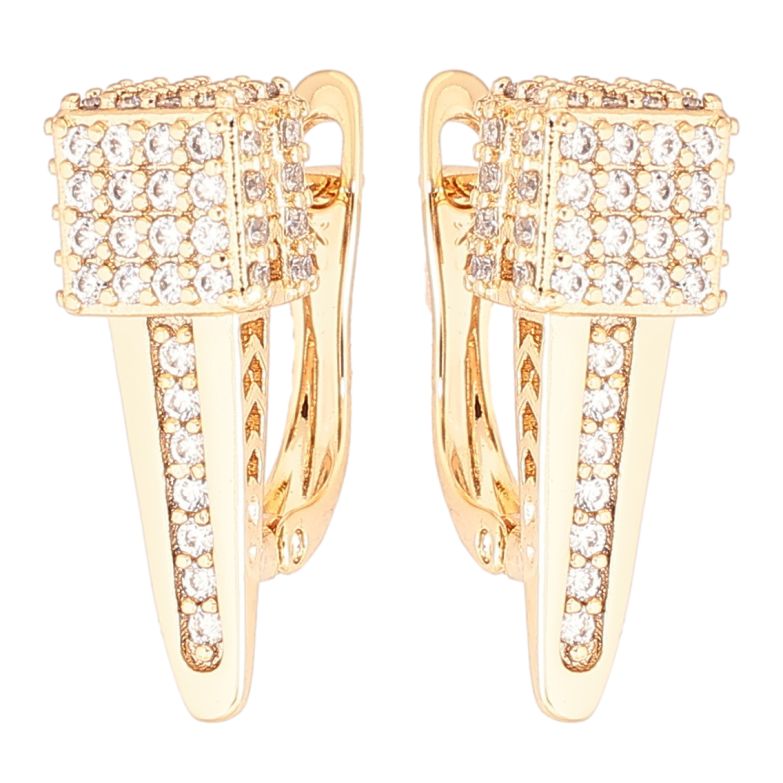 Сережки Xuping Позолота 18K англійський замок «Інкрустація цирконієм» фото №5 Сережки Xuping Позолота 18K англійський замок «Інкрустація цирконієм» фото №5