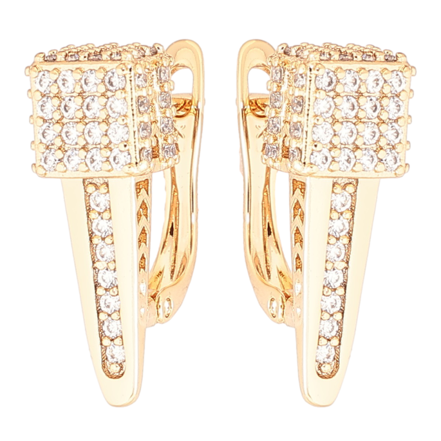 Серьги Xuping Позолота 18K английский замок Инкрустация цирконием фото №1 Серьги Xuping Позолота 18K английский замок Инкрустация цирконием фото №1