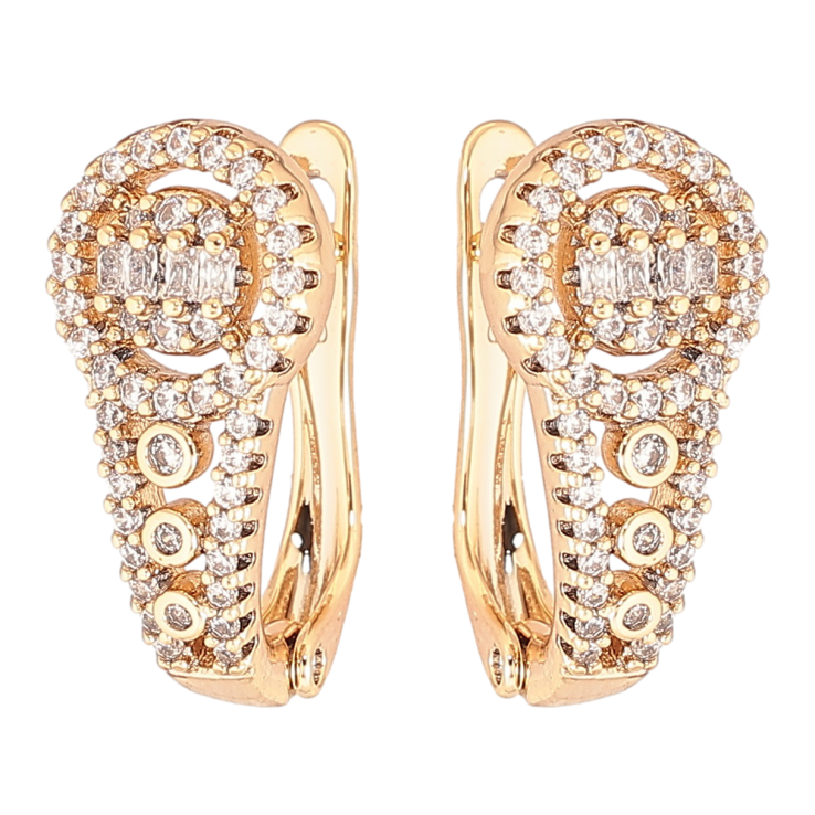 Серьги Xuping Позолота 18K английский замок Инкрустация цирконием фото №6 Серьги Xuping Позолота 18K английский замок Инкрустация цирконием фото №6