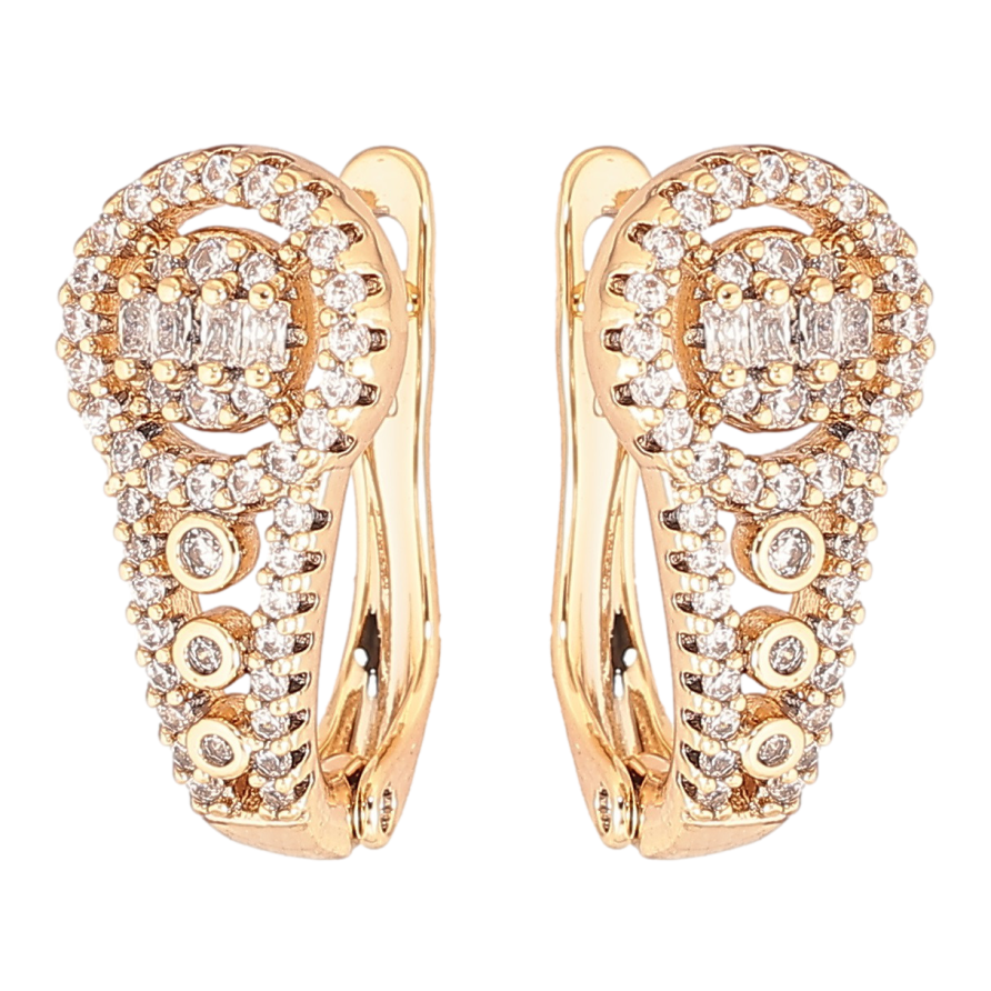 Серьги Xuping Позолота 18K английский замок Инкрустация цирконием фото №1 Серьги Xuping Позолота 18K английский замок Инкрустация цирконием фото №1