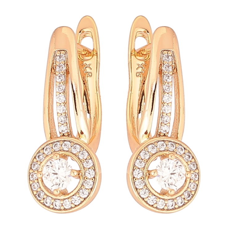 Серьги Xuping Позолота 18K английский замок Инкрустация цирконием фото №10 Серьги Xuping Позолота 18K английский замок Инкрустация цирконием фото №10