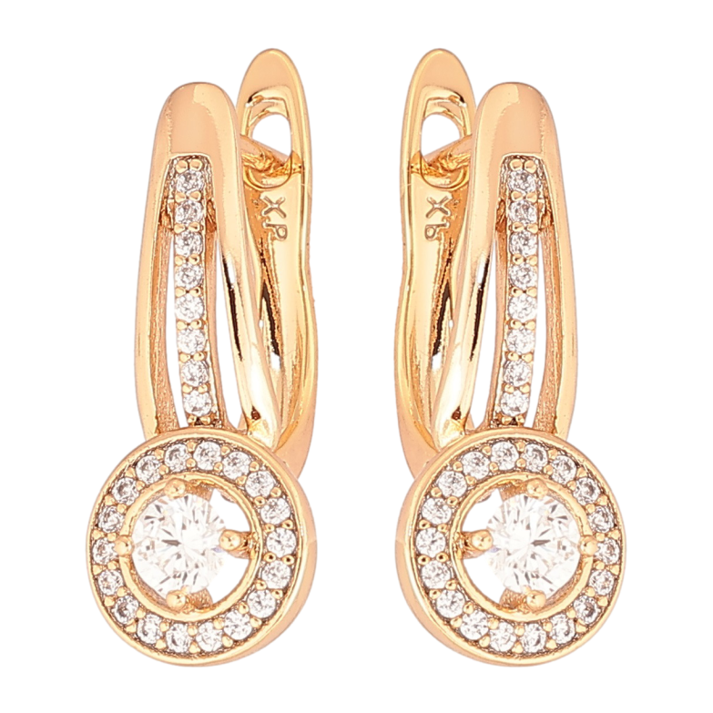 Сережки Xuping Позолота 18K англійський замок «Інкрустація цирконієм» фото №4 Сережки Xuping Позолота 18K англійський замок «Інкрустація цирконієм» фото №4