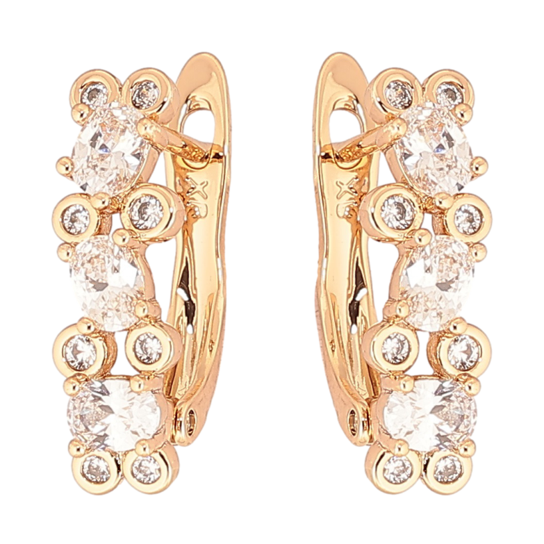 Сережки Xuping Позолота 18K англійський замок «Інкрустація цирконієм» фото №8 Сережки Xuping Позолота 18K англійський замок «Інкрустація цирконієм» фото №8