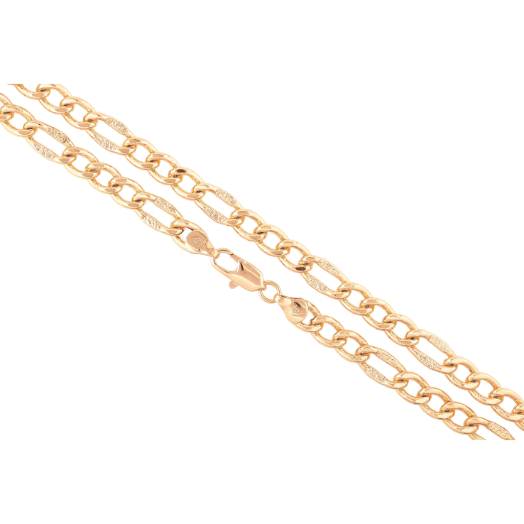 Ланцюжок Xuping Позолота 18K «Плетіння Фігаро фантазійне» довжина 49см х 7мм фото №7 Ланцюжок Xuping Позолота 18K «Плетіння Фігаро фантазійне» довжина 49см х 7мм фото №7