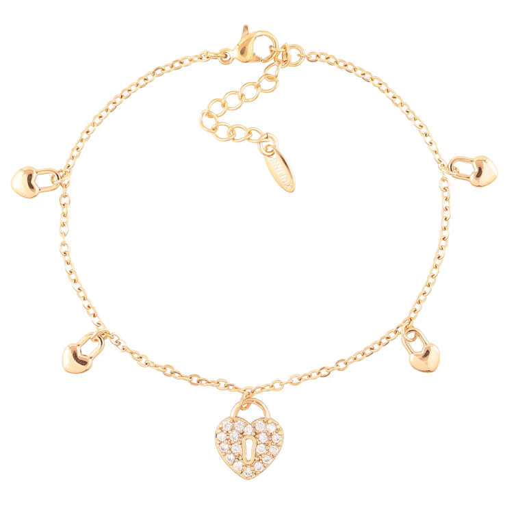 Браслет Xuping Позолота 18K Цепочка с подвесками сердечки размер с доп.цеп.17-20.5см х 1.5мм фото №25