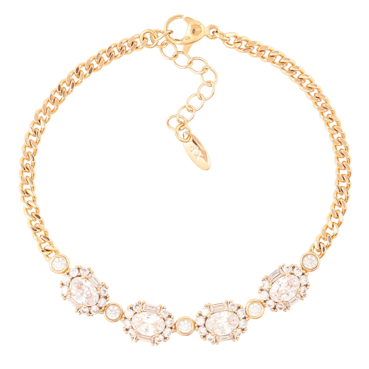 Браслет Xuping Позолота 18K Кристальный блеск размер с доп.цеп.17-20см х 3мм фото №3