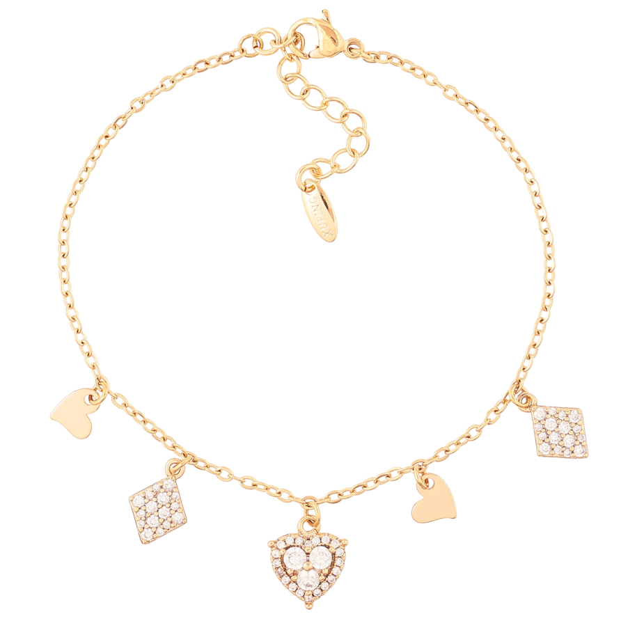 Браслет Xuping Позолота 18K Цепочка с подвесками размер с доп.цеп.17-20см х 1мм фото №1 Браслет Xuping Позолота 18K Цепочка с подвесками размер с доп.цеп.17-20см х 1мм фото №1
