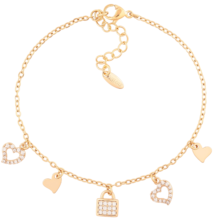 Браслет Xuping Позолота 18K Цепочка с подвесками размер с доп.цеп.17-20.5см х 1.5мм фото №2 Браслет Xuping Позолота 18K Цепочка с подвесками размер с доп.цеп.17-20.5см х 1.5мм фото №2