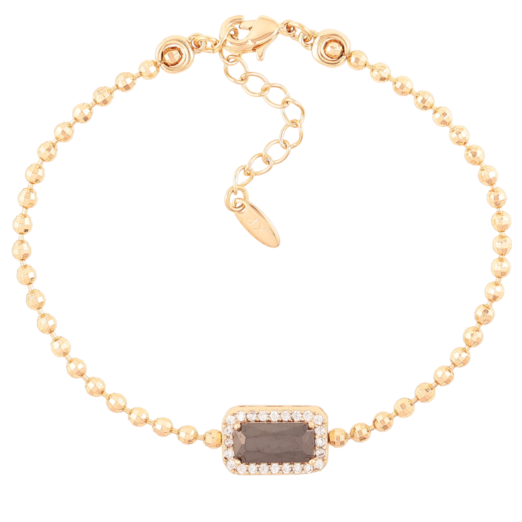Браслет Xuping Позолота 18K «Ланцюжок зі вставкою чорний фіаніт з цирконієм» розмір з доп.цеп.18-21см х 2.5мм фото №21