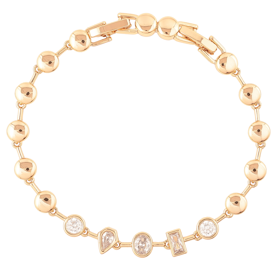 Браслет Xuping Позолота 18K Кристальные и круглые звенья размер с доп. замком 16,18см х 5мм фото №1 Браслет Xuping Позолота 18K Кристальные и круглые звенья размер с доп. замком 16,18см х 5мм фото №1