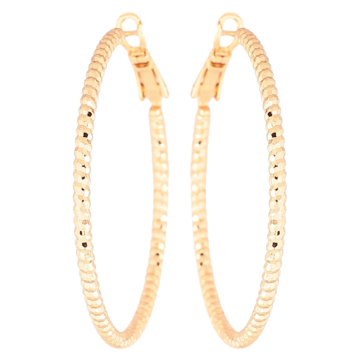 Серьги Xuping Позолота 18K кольца (конго) Декоративный узор ø 4см фото №7