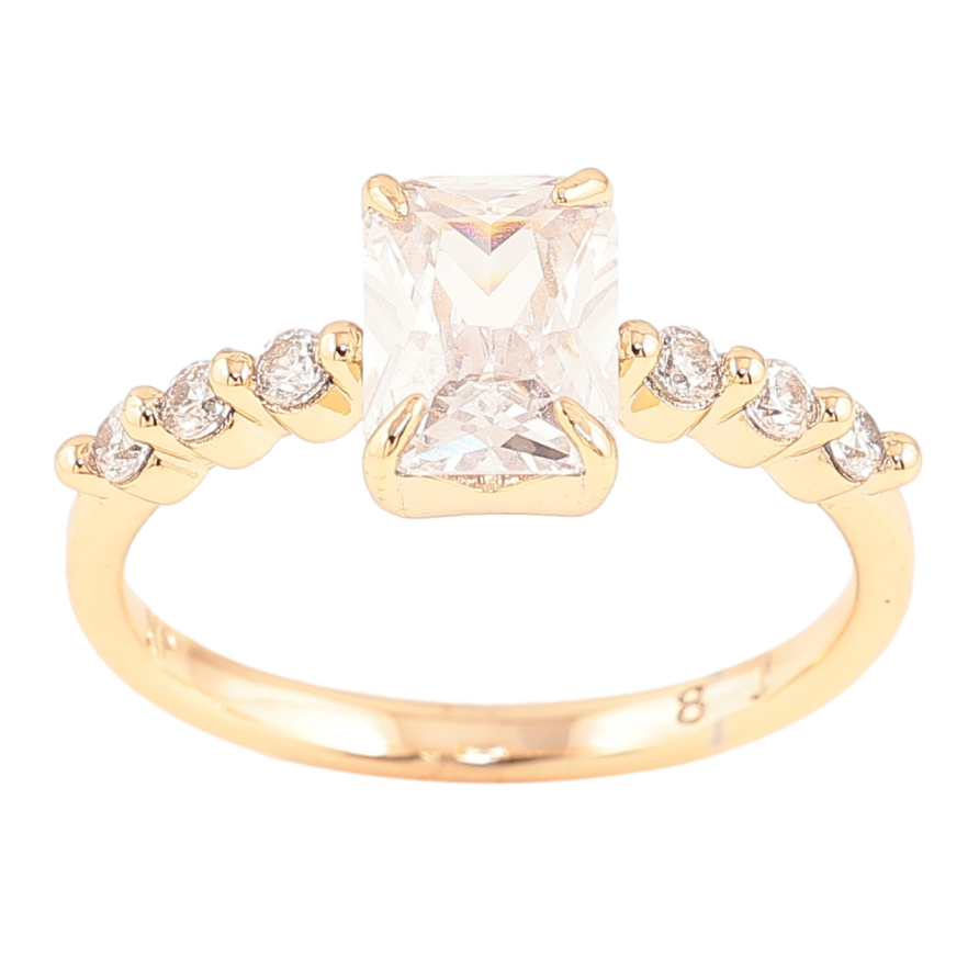 Каблучка Xuping Позолота 18K «Фіаніт на шинці з цирконієм» фото №1