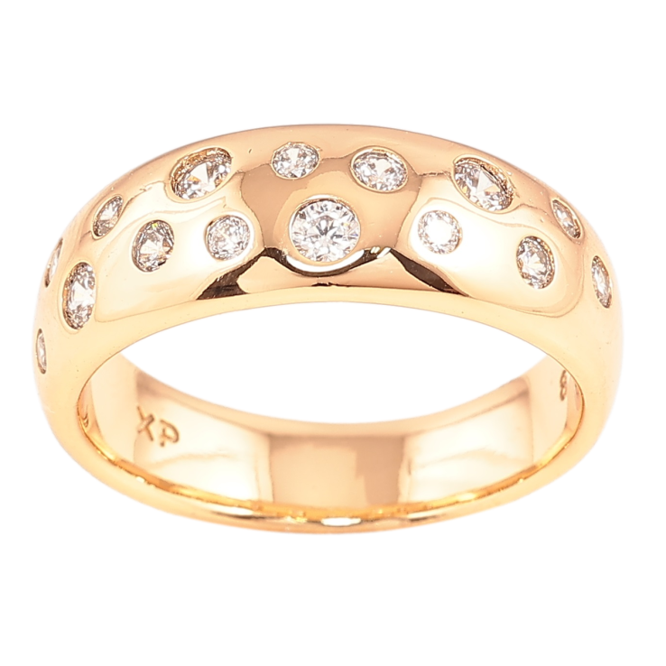 Кольцо Xuping Позолота 18K Россыпь циркония фото №15