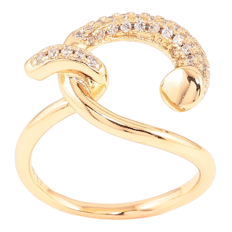 Кольцо Xuping Позолота 18K Декоративная петелька с цирконием фото №10