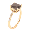 Каблучка Xuping Позолота 18K «Чорний фіаніт на доріжці цирконію, 8х8мм» фото №2 Каблучка Xuping Позолота 18K «Чорний фіаніт на доріжці цирконію, 8х8мм» фото №2