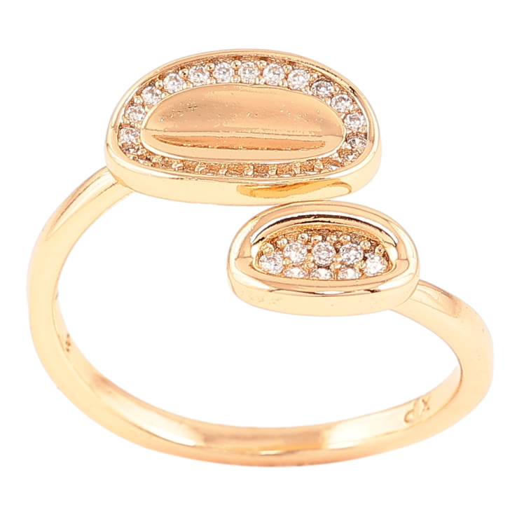Кольцо Xuping Позолота 18K Овалы с цирконием фото №1 Кольцо Xuping Позолота 18K Овалы с цирконием фото №1