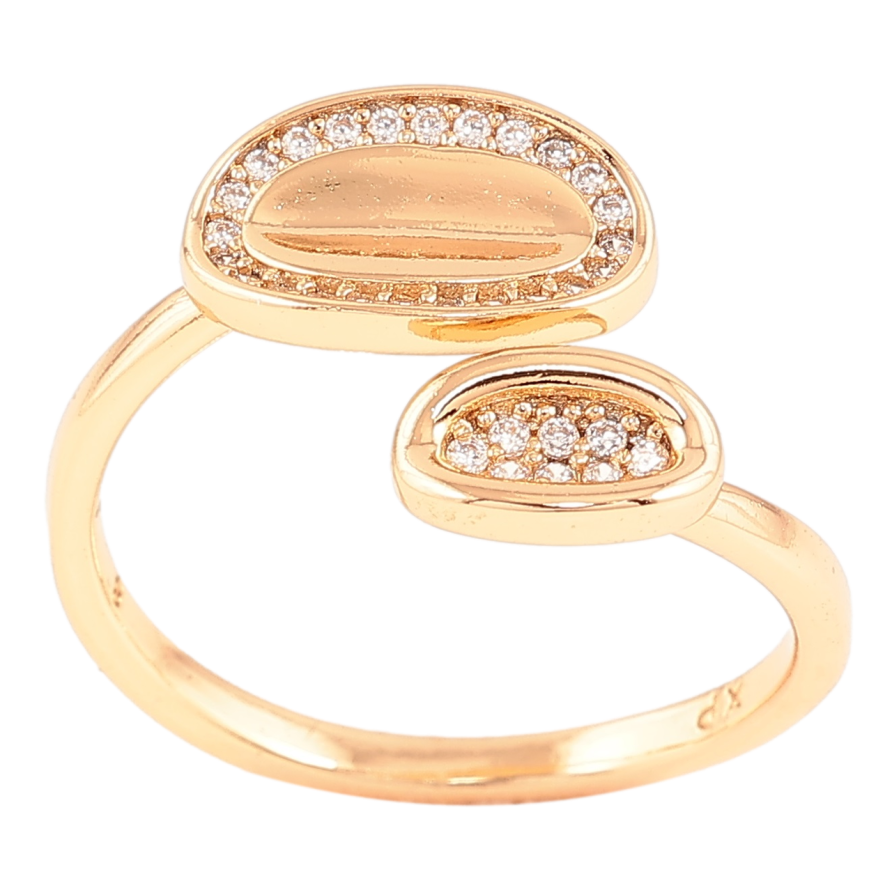 Каблучка Xuping Позолота 18K «Овали з цирконієм» фото №1 Каблучка Xuping Позолота 18K «Овали з цирконієм» фото №1
