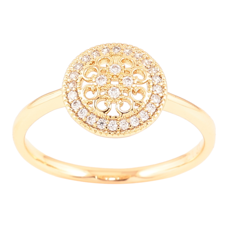 Кольцо Xuping Позолота 18K Ажурный узор с цирконием фото №1 Кольцо Xuping Позолота 18K Ажурный узор с цирконием фото №1