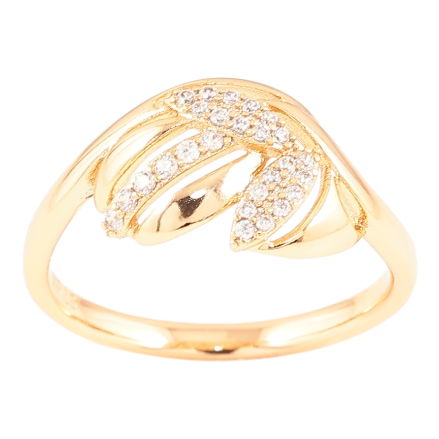 Кольцо Xuping Позолота 18K Растительный узор с цирконием фото №1 Кольцо Xuping Позолота 18K Растительный узор с цирконием фото №1
