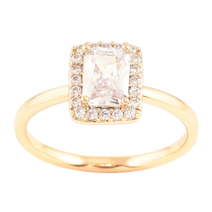 Каблучка Xuping Позолота 18K «Фіаніт в обрамленні цирконію» фото №18 Каблучка Xuping Позолота 18K «Фіаніт в обрамленні цирконію» фото №18