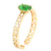 Каблучка Xuping Позолота 18K «Різьблена шинка з зеленим фіанітом» фото №2 Каблучка Xuping Позолота 18K «Різьблена шинка з зеленим фіанітом» фото №2