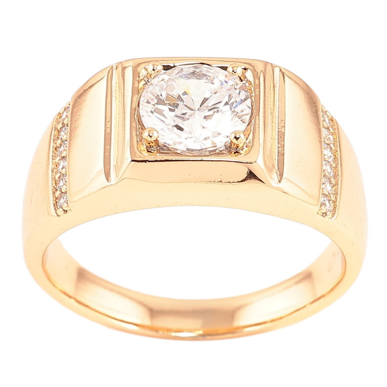 Перстень Xuping Позолота 18K «Візерунок з фіанітом і доріжками цирконію» фото №8 Перстень Xuping Позолота 18K «Візерунок з фіанітом і доріжками цирконію» фото №8