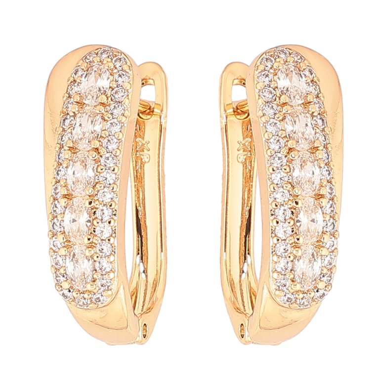 Сережки Xuping Позолота 18K англійський замок «Інкрустація цирконієм» фото №4 Сережки Xuping Позолота 18K англійський замок «Інкрустація цирконієм» фото №4