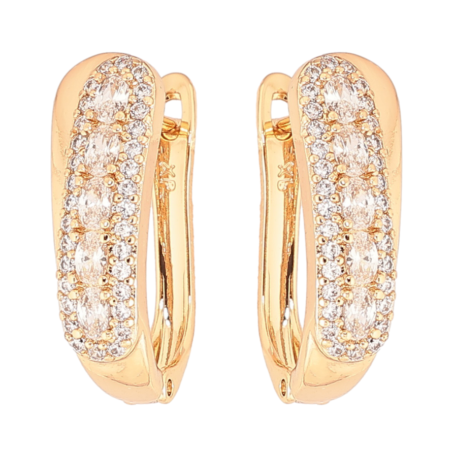 Серьги Xuping Позолота 18K английский замок Инкрустация цирконием фото №1 Серьги Xuping Позолота 18K английский замок Инкрустация цирконием фото №1