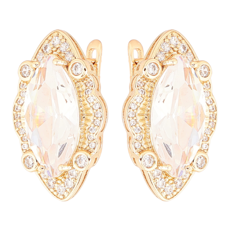 Серьги Xuping Позолота 18K английский замок Фианит в декоративной оправе с цирконием фото №4 Серьги Xuping Позолота 18K английский замок Фианит в декоративной оправе с цирконием фото №4