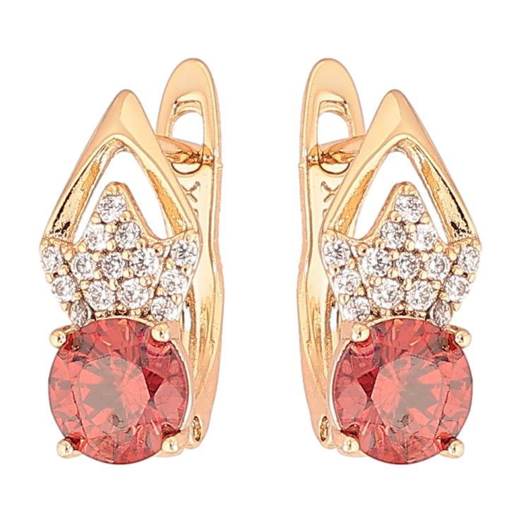 Серьги Xuping Позолота 18K английский замок Ромбовый узор с цирконием и красными фианитами фото №21 Серьги Xuping Позолота 18K английский замок Ромбовый узор с цирконием и красными фианитами фото №21