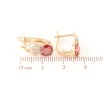 Серьги Xuping Позолота 18K английский замок Ромбовый узор с цирконием и красными фианитами фото №2 Серьги Xuping Позолота 18K английский замок Ромбовый узор с цирконием и красными фианитами фото №2