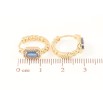 Серьги Xuping Позолота 18K колечки Узор цепочка с синими фианитами в обрамлении циркония фото №2 Серьги Xuping Позолота 18K колечки Узор цепочка с синими фианитами в обрамлении циркония фото №2
