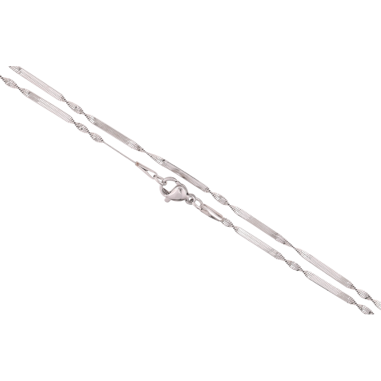 Ланцюжок Xuping ТТМ Stainless Steel колір Родій «Плетіння Снейк перекручений» довжина 51см х 2мм фото №18