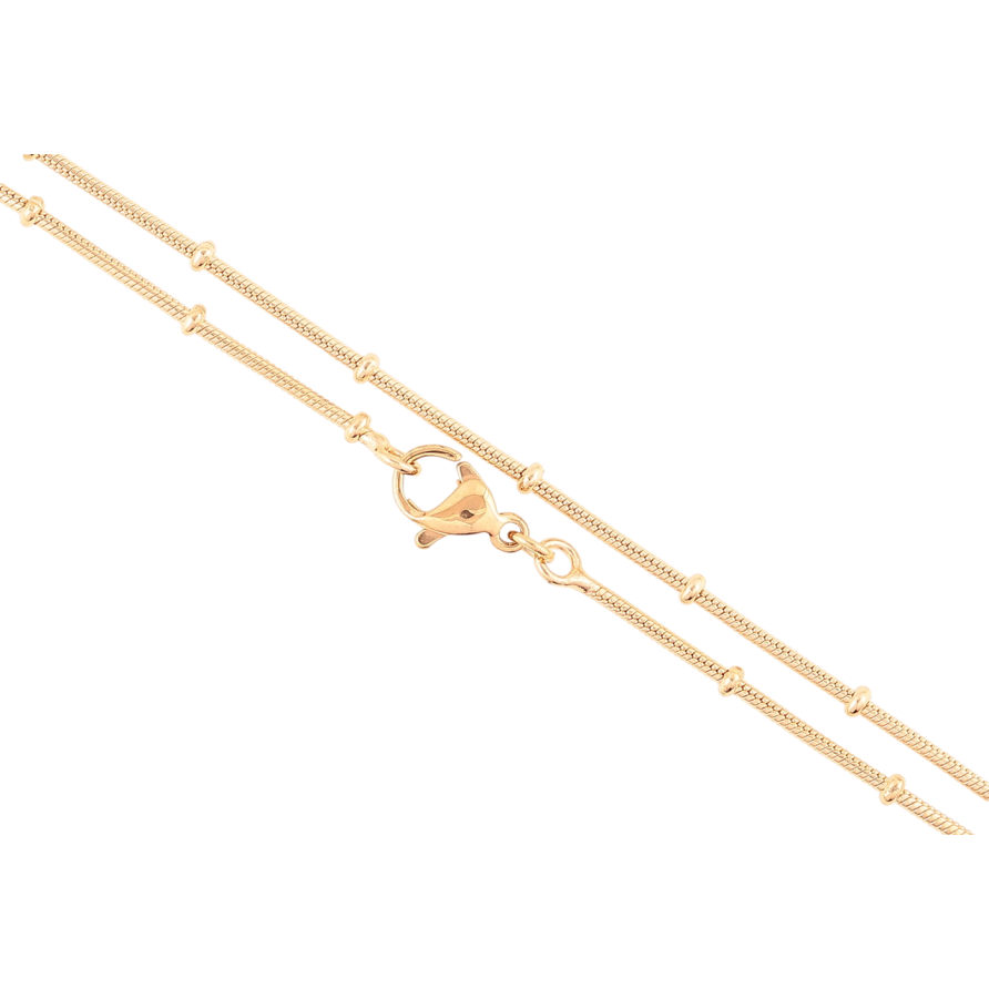 Ланцюжок Xuping Позолота 18K «Плетіння Ювелірний шнур з намистинами» довжина 45см х 1мм фото №1 Ланцюжок Xuping Позолота 18K «Плетіння Ювелірний шнур з намистинами» довжина 45см х 1мм фото №1