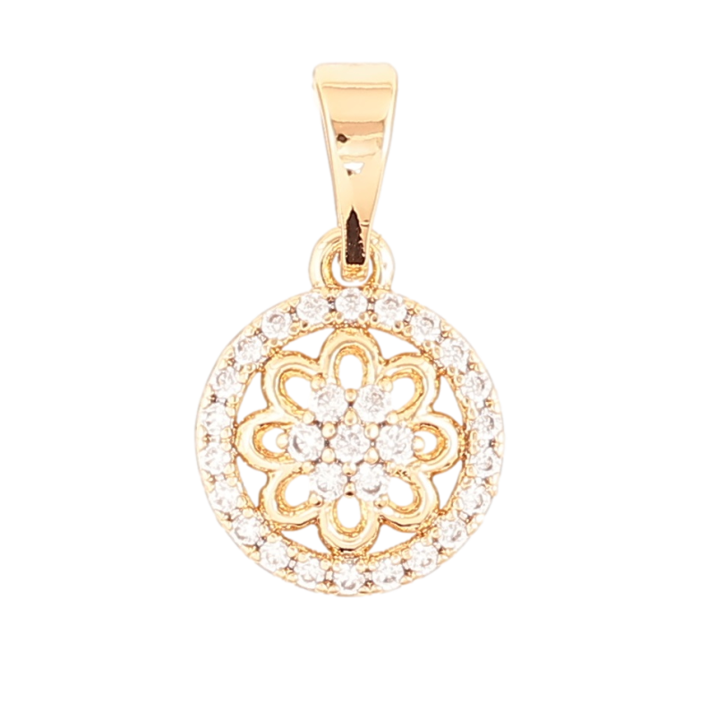 Кулон Xuping Позолота 18K «Квітковий візерунок з цирконієм» для ланцюжка до 5мм фото №1 Кулон Xuping Позолота 18K «Квітковий візерунок з цирконієм» для ланцюжка до 5мм фото №1