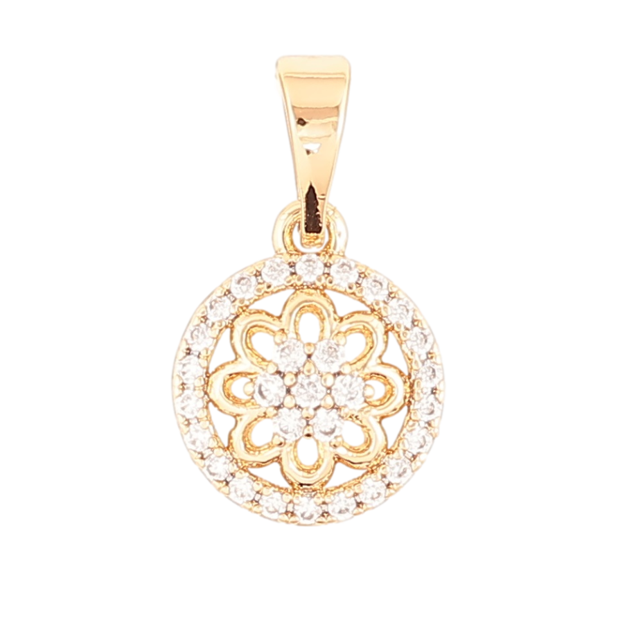 Кулон Xuping Позолота 18K «Квітковий візерунок з цирконієм» для ланцюжка до 5мм фото №1 Кулон Xuping Позолота 18K «Квітковий візерунок з цирконієм» для ланцюжка до 5мм фото №1