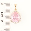 Кулон Xuping Позолота 18K Каплевидный розовый фианит в обрамлении циркония для цепочки до 5мм фото №2