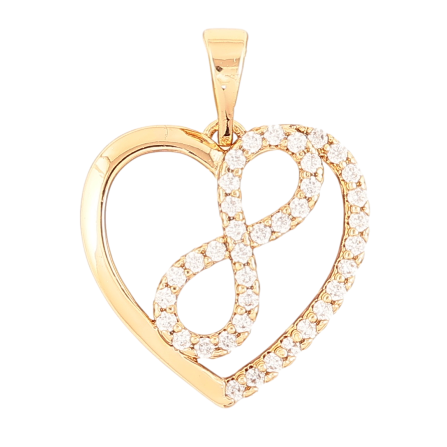 Кулон Xuping Позолота 18K Сердечко с знаком бесконечности для цепочки до 5мм фото №1 Кулон Xuping Позолота 18K Сердечко с знаком бесконечности для цепочки до 5мм фото №1