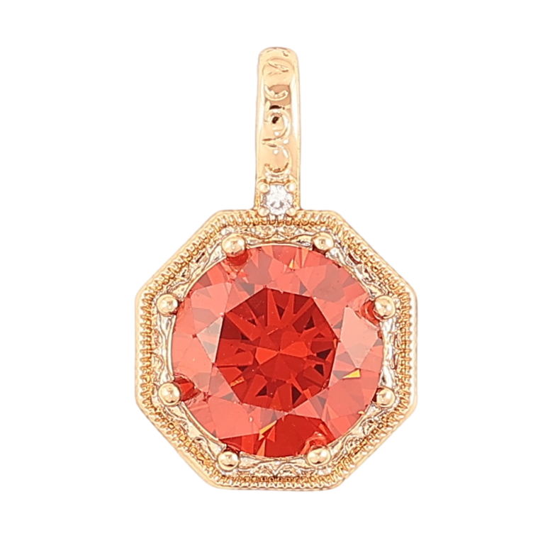 Кулон Xuping Позолота 18K Оранжевый фианит в фигурной оправе для цепочки до 4мм фото №1 Кулон Xuping Позолота 18K Оранжевый фианит в фигурной оправе для цепочки до 4мм фото №1