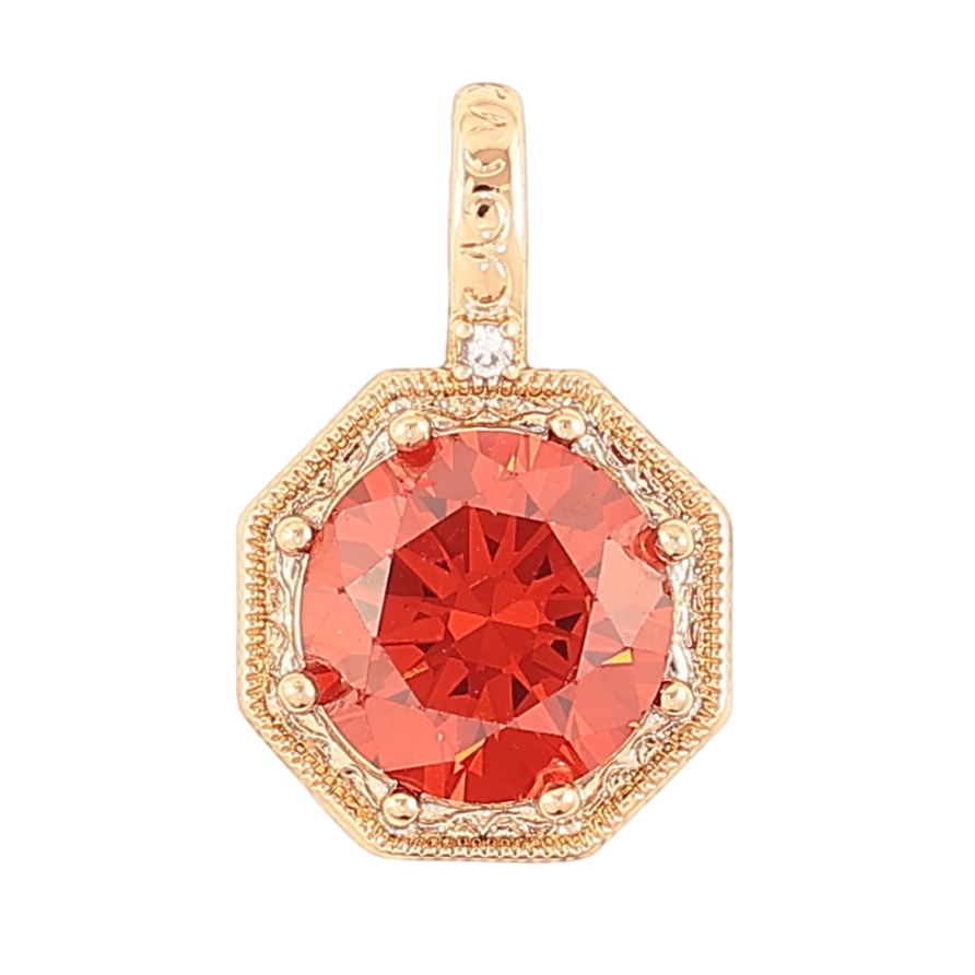 Кулон Xuping Позолота 18K Оранжевый фианит в фигурной оправе для цепочки до 4мм фото №1 Кулон Xuping Позолота 18K Оранжевый фианит в фигурной оправе для цепочки до 4мм фото №1
