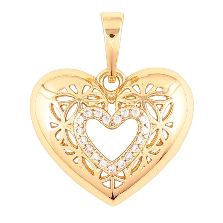 Кулон Xuping Позолота 18K «Різьблене сердечко з цирконієм» для ланцюжка до 6мм фото №24 Кулон Xuping Позолота 18K «Різьблене сердечко з цирконієм» для ланцюжка до 6мм фото №24