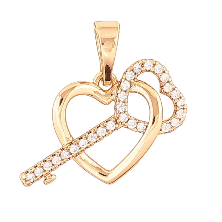 Кулон Xuping Позолота 18K Сердечко с ключиком для цепочки до 5мм фото №25 Кулон Xuping Позолота 18K Сердечко с ключиком для цепочки до 5мм фото №25