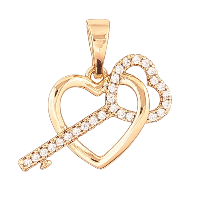 Кулон Xuping Позолота 18K «Сердечко з ключиком» для ланцюжка до 5мм фото №2 Кулон Xuping Позолота 18K «Сердечко з ключиком» для ланцюжка до 5мм фото №2