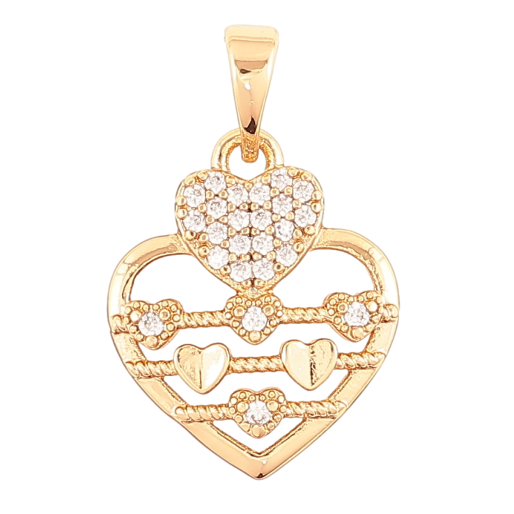 Кулон Xuping Позолота 18K «Сердечка з цирконієм» для ланцюжка до 5мм фото №20 Кулон Xuping Позолота 18K «Сердечка з цирконієм» для ланцюжка до 5мм фото №20