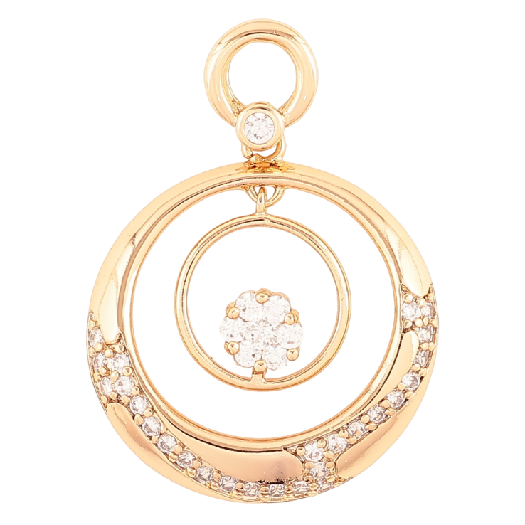 Кулон Xuping Позолота 18K «Колечка з цирконієм» для ланцюжка до 4мм фото №18 Кулон Xuping Позолота 18K «Колечка з цирконієм» для ланцюжка до 4мм фото №18
