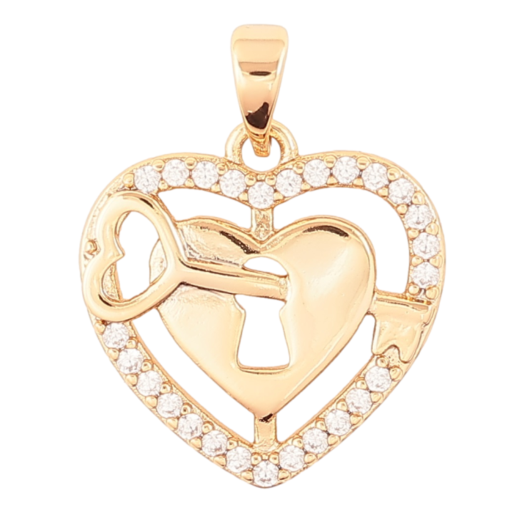 Кулон Xuping Позолота 18K Сердечко-замочек с ключиком для цепочки до 5мм фото №23 Кулон Xuping Позолота 18K Сердечко-замочек с ключиком для цепочки до 5мм фото №23