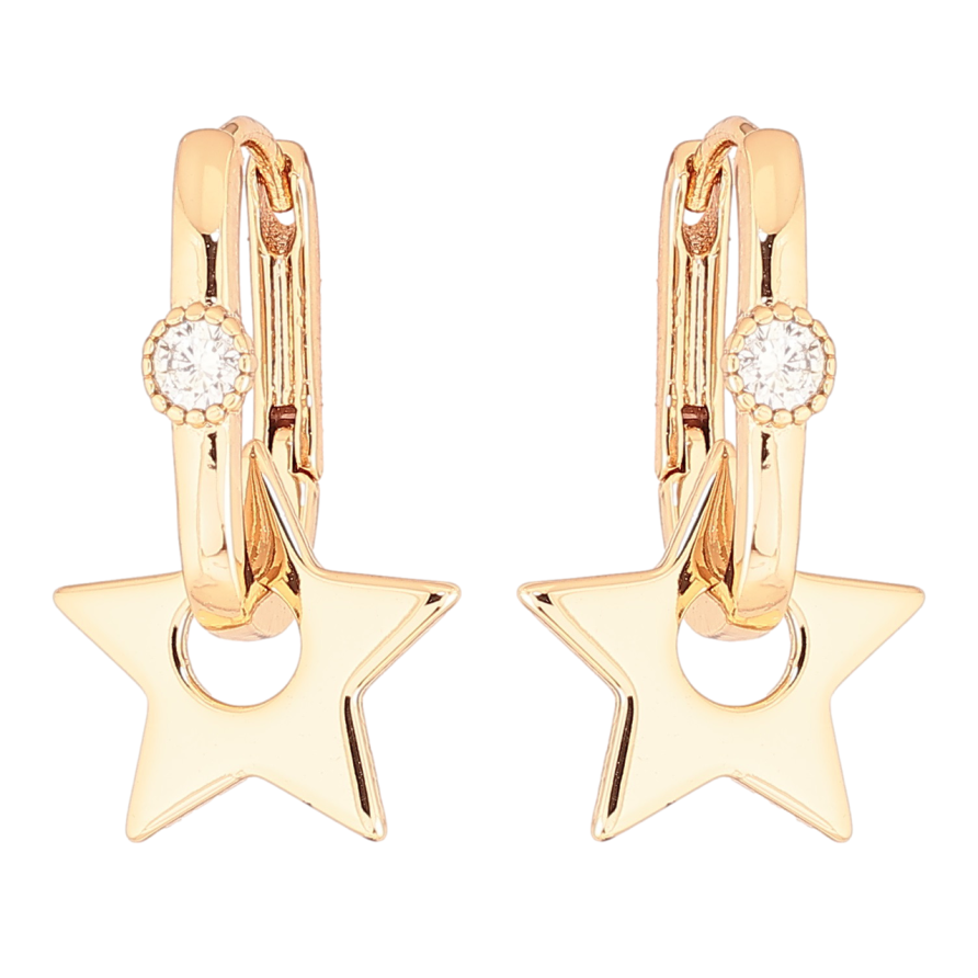 Серьги Xuping Позолота 18K подвески на колечках Звезды 2 в 1 фото №1 Серьги Xuping Позолота 18K подвески на колечках Звезды 2 в 1 фото №1